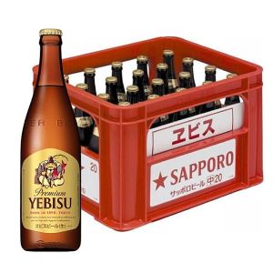 (活動限量)日本原裝 惠比壽玻璃瓶啤酒 500ml*20 (送啤酒籃) 
