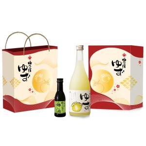 梅乃宿春節禮盒(紅) (柚子酒720ml+綠茶梅酒180ml)