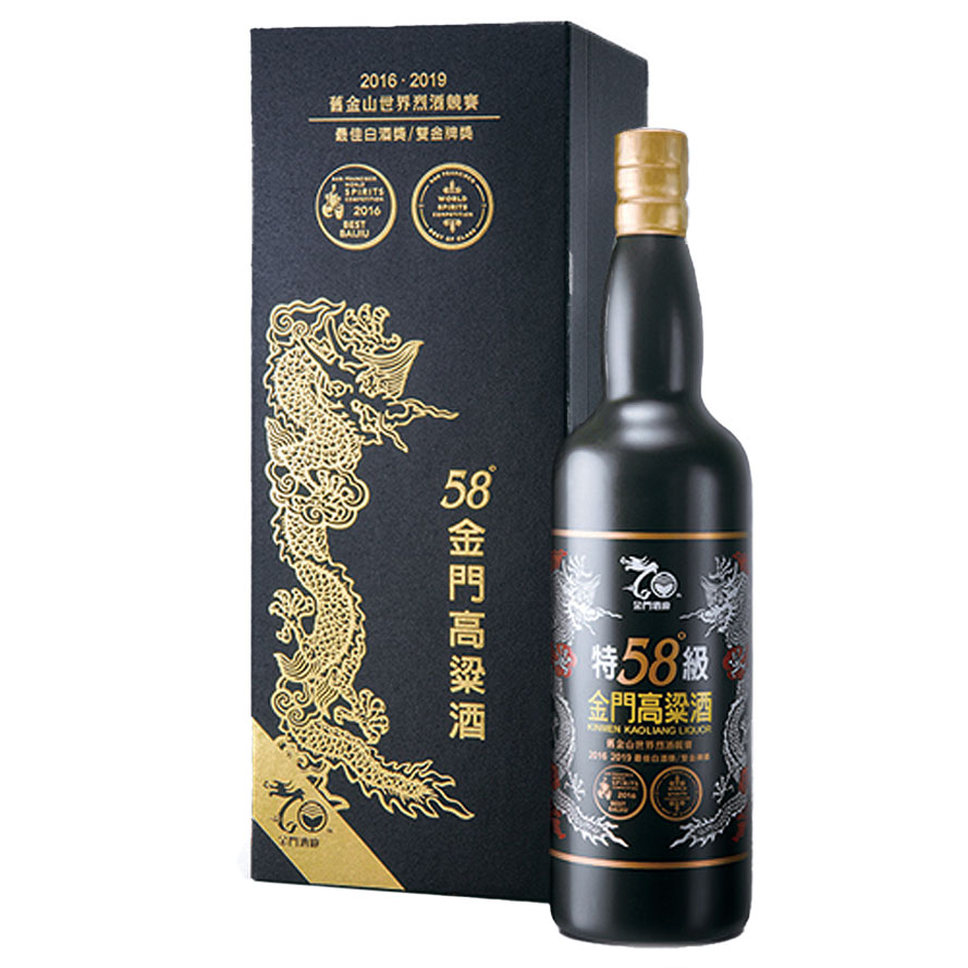 台湾製 金門高粱酒 (箱付き)750ml 58度 - ウイスキー
